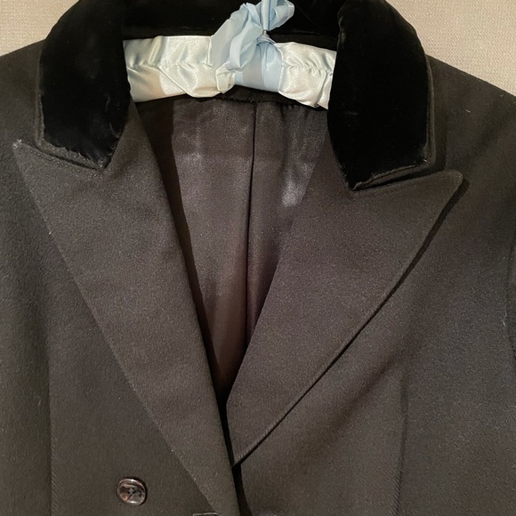 Vintage 100% wool maxi pea coat black - Picture 6 of 7